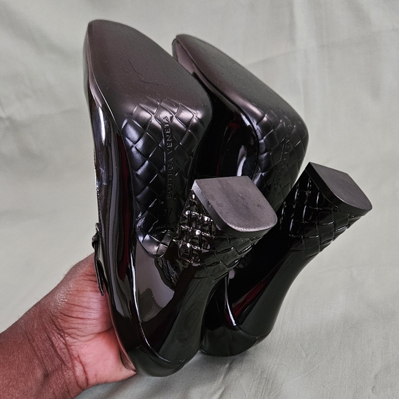 Bottega Veneta Black Patent Leather Designer Pump Heels Size 7 US (Beautiful) - Picture 13 of 16